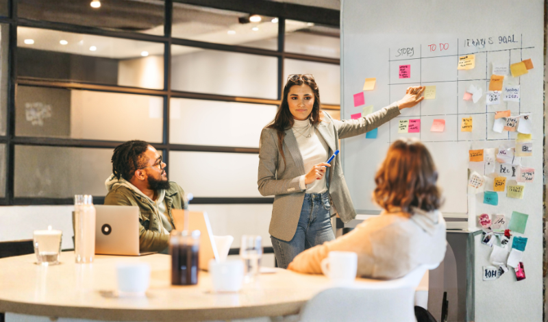 team members working together in image